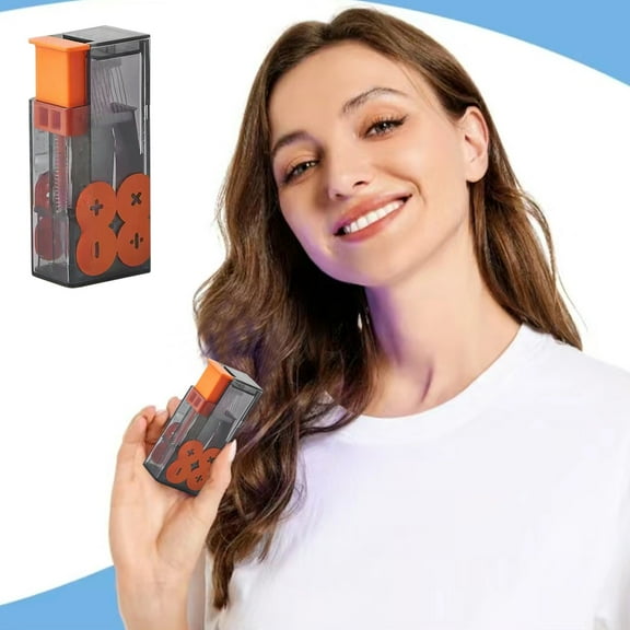 Dental Floss Dispenser, Portable Floss Box, Automatic -Up Floss Holder, Mini Travel Case for Teeth Cleaning, Black Plastic Design