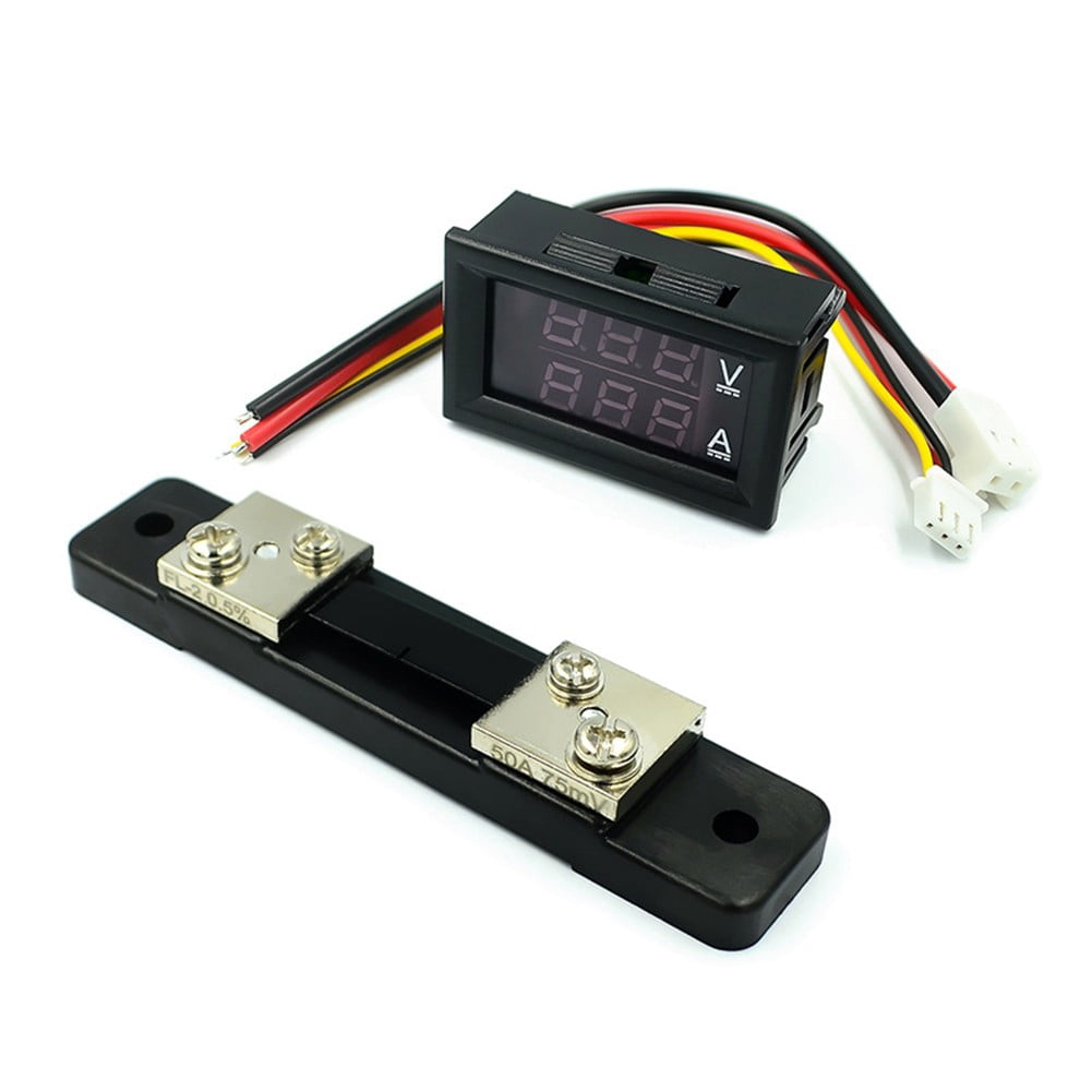 Pack Of 4 Led Digital Voltmeter Ammeter Dc0-100V 50A Volt Amperemeter With Shunt