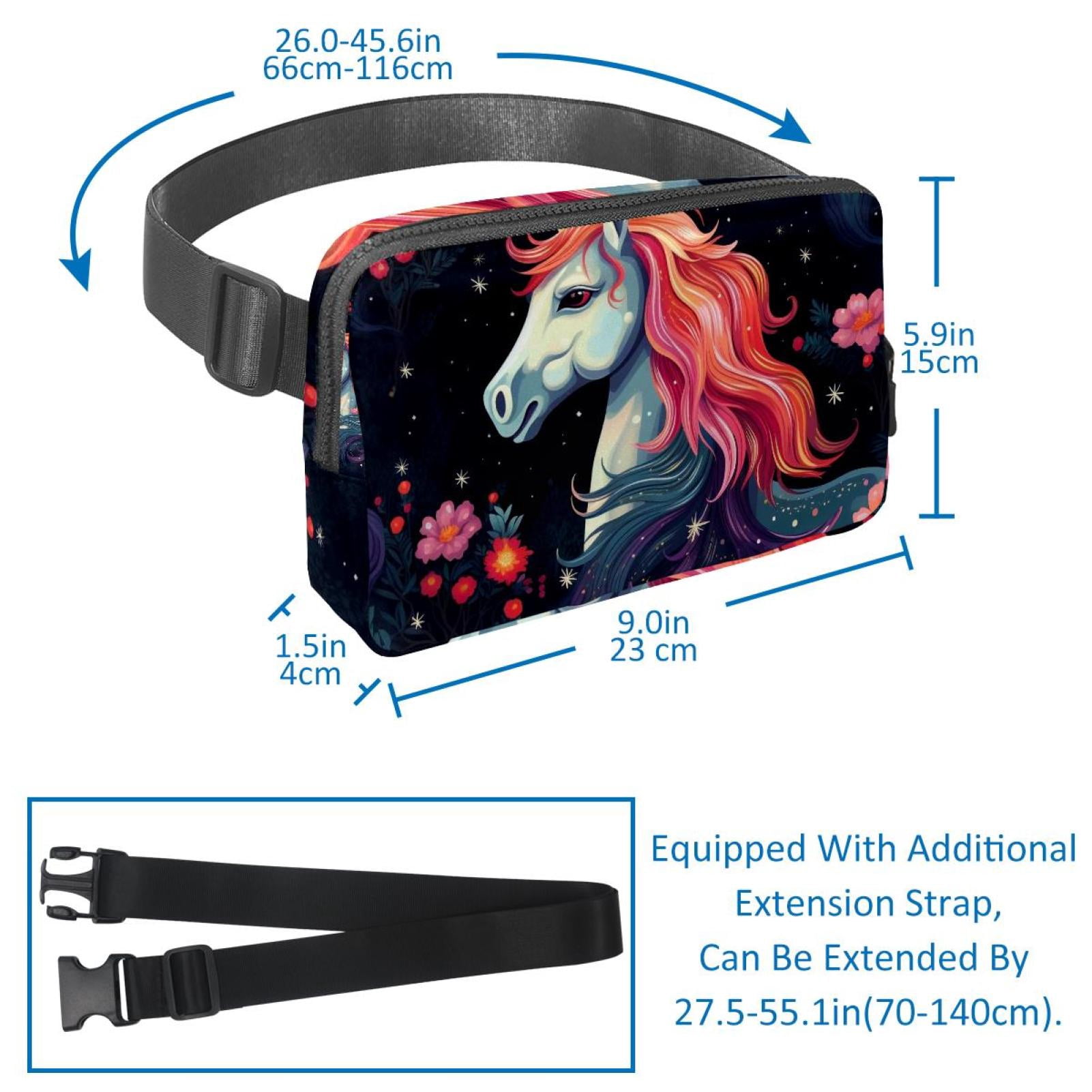 Star Unicorns Lightweight Adjustable Crossbody Bag with Extension Strap - Unisex Fanny Pack, Money Belt, Waist Bag