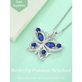 thumbnail image 6 of VESITIM 925 Sterling Silver Butterfly Pendant Necklace for Women Created Sapphire Birthstone Jewelry for Mother's Day/Birthday Gifts, 6 of 7