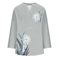 thumbnail image 4 of Ruyang Women's Cotton Linen Shirts Dandelion Print Summer Tops Long Sleeve Blouse Tshirts Boho Clothes 2024 Trendy Outfits, 4 of 4