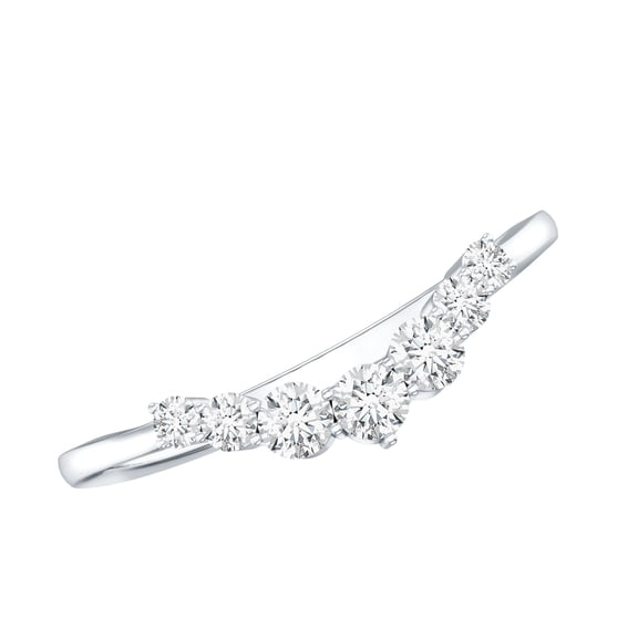 Rosec Jewels Lab Grown Diamond Enhancer for Engagement Ring - Curved Stackable Ring - EF-VS Quality, 925 Sterling Silver, US 4.00