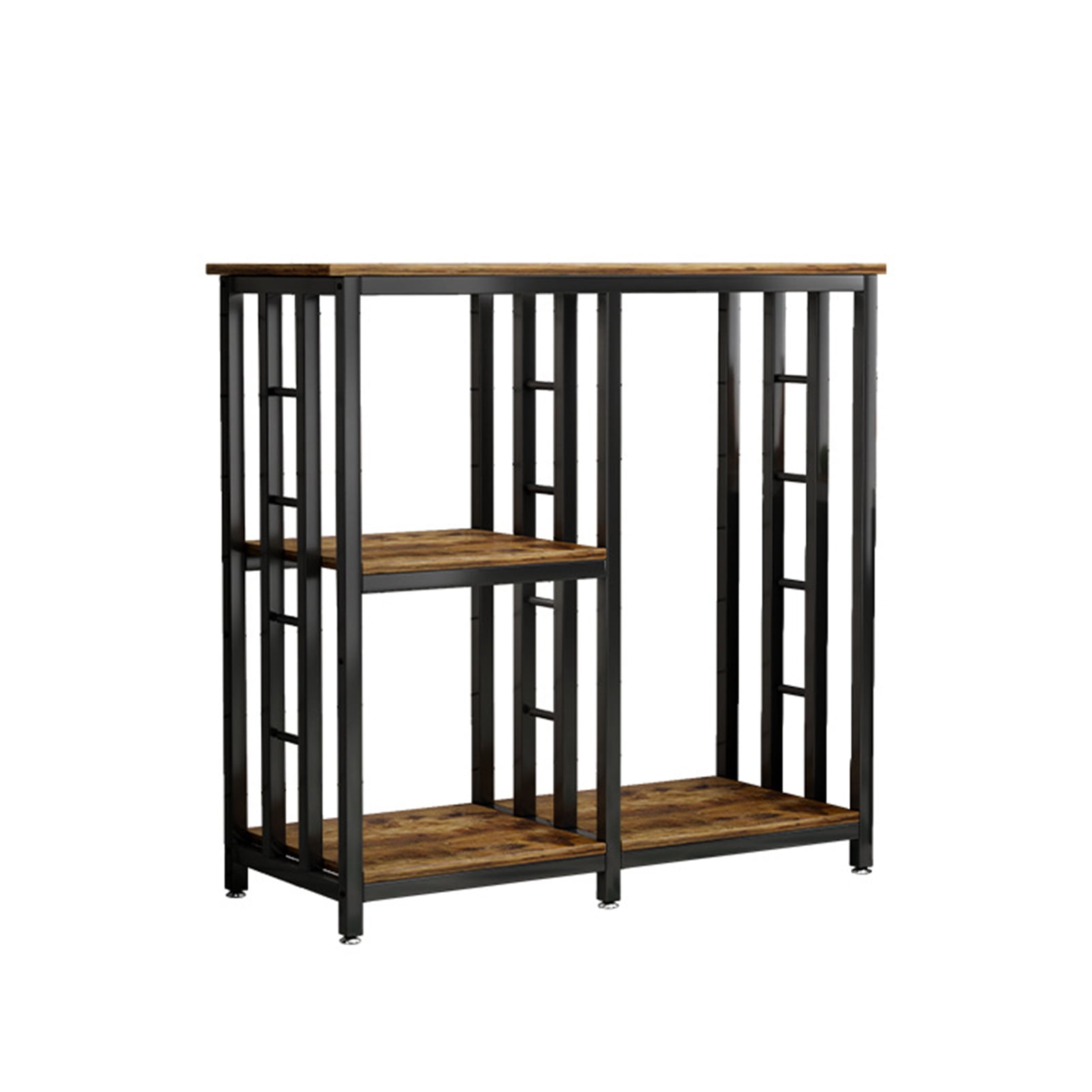 Koiauber 4-Tier Bakers Rack,Adjustable Shelves Kitchen Storage Rack,Microwave Oven Stand Table,Mini Fridge Stand for Kitchen Living Room Office