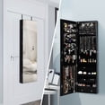 thumbnail image 6 of Mirrored Wall & Door Mounted Jewelry Cabinet Storage Organizer W/ Lights&Drawer For Daily Life, 6 of 12
