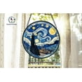 thumbnail image 2 of Starry Night Stained Glass Suncatcher, Van Gogh Acrylic Suncatcher, Gift for Art Lovers, Swirl Sky Window Decor, Impressionist Blue Art 4296990731, 2 of 4