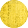 thumbnail image 1 of Ahgly Company Indoor Round Abstract Yellow Contemporary Area Rugs, 5' Round, 1 of 4