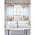 thumbnail image 6 of Blue Coastal Semi Sheer Curtains 45 Inch Length 2 Panels Set, Summer Beach Starfish Shell Coral Sheer Kitchen Curtain Privacy Voile Window Curtain for Living Room Bedroom Rod Pocket Drapes, 6 of 7