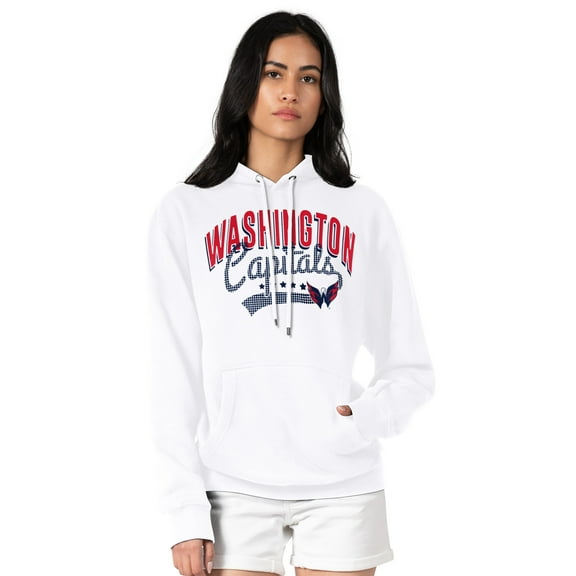 Women's G-III 4Her by Carl Banks  White Washington Capitals Filigree Logo Pullover Hoodie
