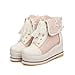 thumbnail image 3 of HILIB Bottes Mignonnes Lolita pour Femmes, Bottes Compensées Brogue Cosplay, Rose, 10, 3 of 4
