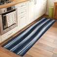thumbnail image 2 of 2'x6' Rug Runners for Hallways Kitchen, Navy Blue Ombre Non Slip Entryway Beside Floor Carpet Runner, Modern Abstract Moire Washable Laundry Room Bedroom Throw Rugs Mat for Family Pet, 2 of 8
