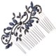 thumbnail image 5 of Peine de pelo de novia con diamantes de imitación azul, tocado elegante, accesorios de fotografía, accesorios para el cabello de fiesta para mujeres y señoras, 5 of 6