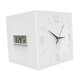thumbnail image 3 of Reloj de pared esquinero de doble cara, indicador de temperatura, silencioso, con mes, fecha y semana Blanco puro, 3 of 9
