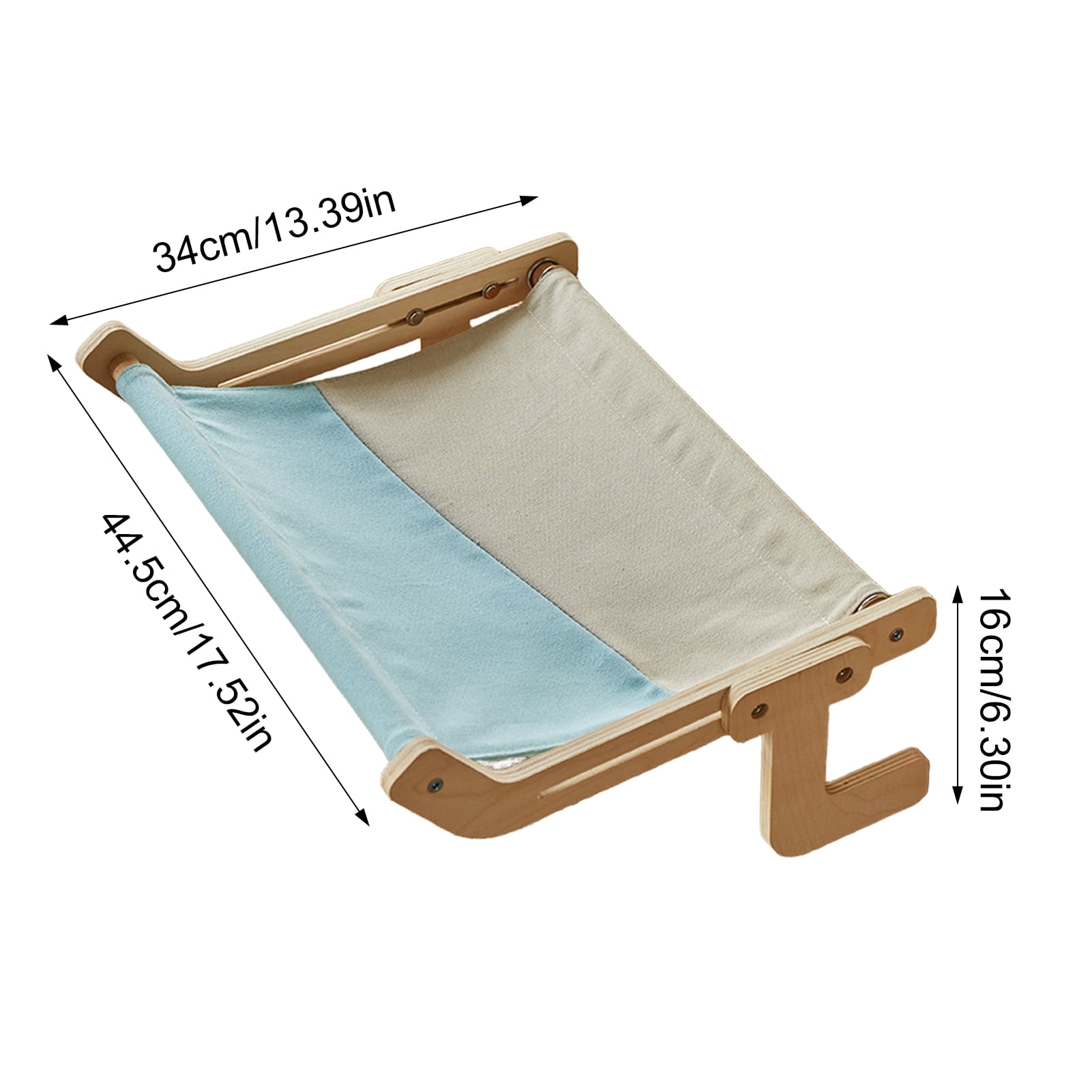 YIFAEUX Bedside Cat Hammock Adjustable Cat Bed Window Perch with Wood Frame No Drilling Installation Pet Hammock for Window Sill Indoor Cats