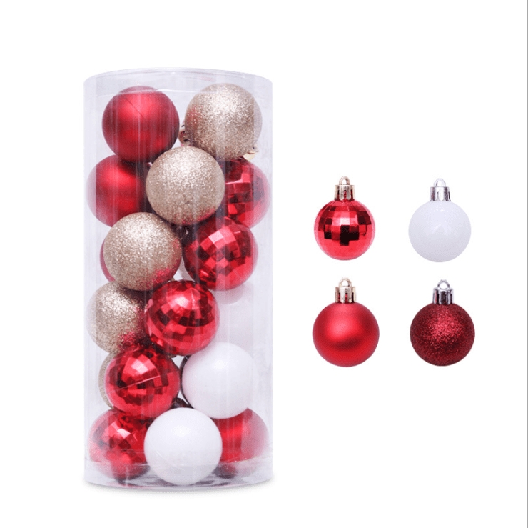 red plastic christmas ball ornaments