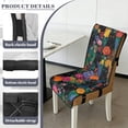 thumbnail image 6 of TSOVTHRID Black Cat Colorful Floral Print Quilted Dining Chair Cushion Covers Stretchy Comfy Seat Cushion Slipcovers Removable Armless Chair Covers with Detachable Strap, Set of 4, 6 of 7