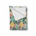 thumbnail image 2 of Tropical Soft Flannel Fleece Throw Blanket, Monstera Leaves with Tropical Botanical Elements Colorful Illustration Hawaii, Cozy Plush for Indoor and Outdoor Use, 60" x 80", Multicolor, by Ambesonne, 2 of 6