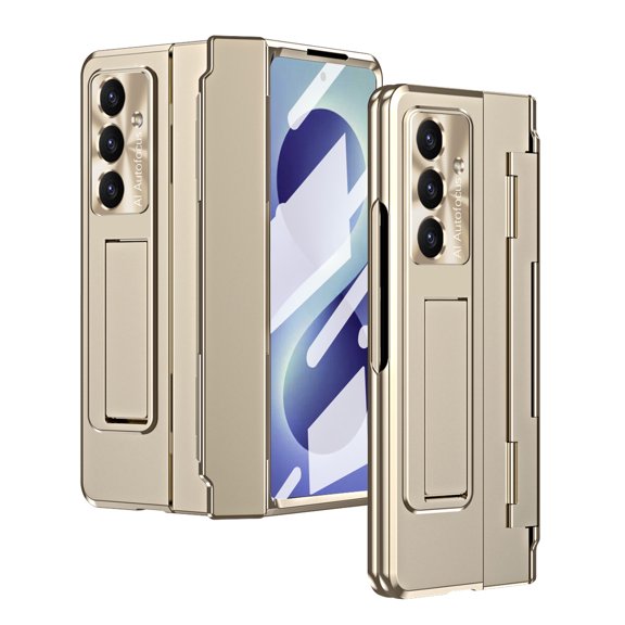 COAROVER Kickstand Case fit for Samsung Galaxy Z Fold8 Ultra with Screen Protector Hinge Protection Shockproof Hard PC Cover,Gold