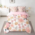 thumbnail image 2 of Homewish Chic Pink Flowers 7-Piece Bedding Comforter Set For Teens Female Girls,Spring Garden King Bedding Sets,Exotic Style Ultra Soft Bed Sheets,Lightweight Room Decor,Reversible, 2 of 8