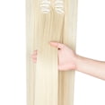 thumbnail image 4 of SHCKE Clip in Hair Extensions Bleach Blonde 8Pcs Set Clip-in Hair Extensions 26 Inch Long Straight Hair Extensions Double Weft Synthetic Hairpiece for Women, 4 of 6