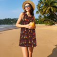 thumbnail image 3 of Fotbe Dancing African Women1 Vestido de Verano sin Mangas para Mujer – Vestido Midi Línea A, Estilo Camiseta Floral, Vestido Playero Casual y Fluido, 3 of 7