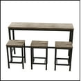 thumbnail image 6 of Modern Design Kitchen Dining Table, Pub Table, Long Dining Table Set with 3 Stools,Brown Gray, 6 of 9