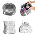 thumbnail image 2 of Black and White Halloween Ghosts Drawstring Lunch Bag Women - Drawstring Lunch Bag Insulated for Work Office - Stain-Resistant Large Lunchbags for Women with Multi-Pockets, 2 of 6