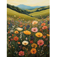 thumbnail image 1 of Qisvanset 12x16 Inch Wildflower Meadow Canvas Wall Art, Rolling Hill Nature Scenery Countryside Style Home Decor, 1 of 8