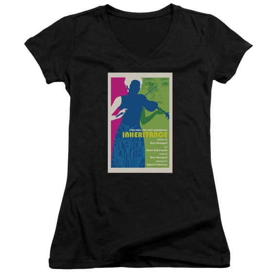 Star Trek Tng Season 7 Episode 10 Junior Women's V-Neck T-Shirt Black