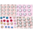 thumbnail image 2 of U8MO 50 Metal Bling Crystal Rhinestone Pearl Flatback Buttons Wedding Embellishment-Blue + Clear+Silver,, 2 of 9