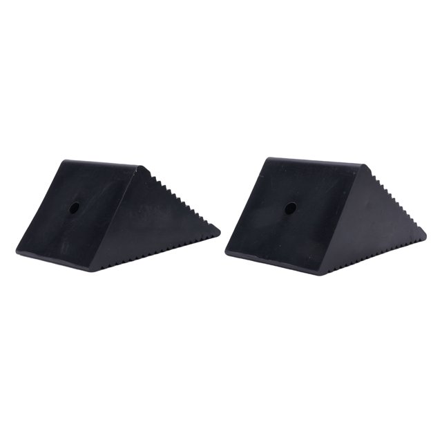 Rubber Wheel Chock, 2PCS 5x3x2-1/2in Abrasion Proof High Toughness Wheel Tire Blocks Firm Grip Enduring for Riding Lawnmowers