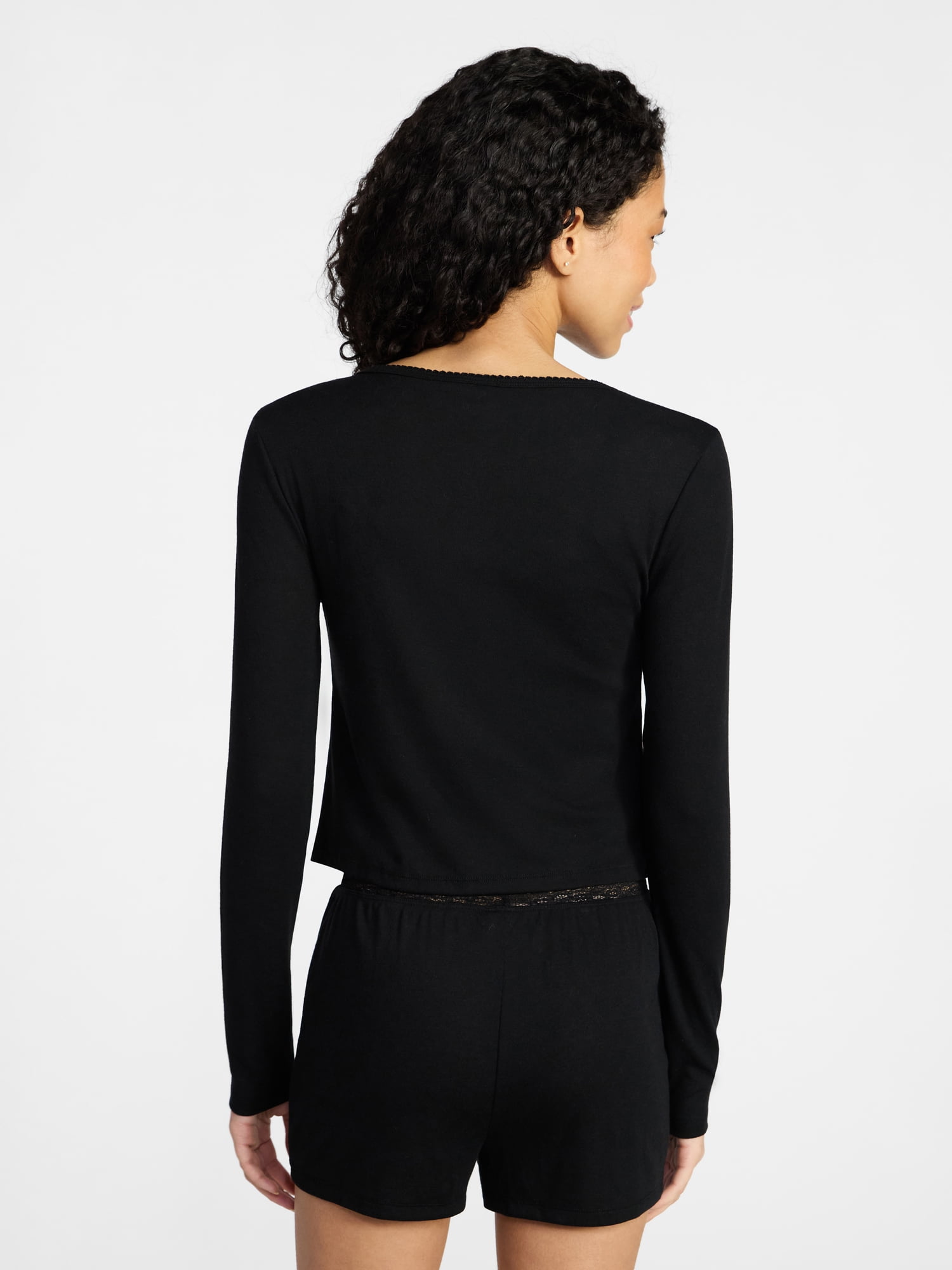 No Boundaries Sleep Pointelle Knit Cardigan, Women’s XXS-3X