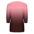 thumbnail image 6 of UAMVSH Blouses for Women Dressy Casual Gradient Print Button 3/4 Sleeve Tops Pleated Crewneck Tunic Shirts Spring Fall Outfits, 6 of 6