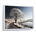 thumbnail image 2 of Designart "Winter'S Wind Turbine Vista I" Wind Turbines Floater Framed Wall Decor, 2 of 5