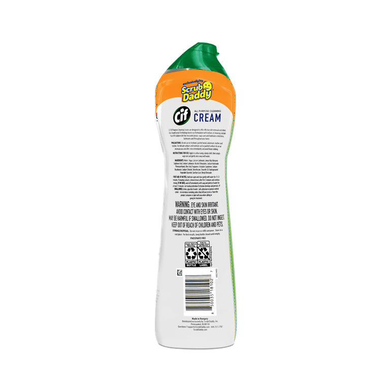 Scrub Daddy Cif Cream All Purpose Cleaner, Original - Multi Surface  Household Cleaning Cream for Glass, Chrome, Granite, Sink, Gold, Marble