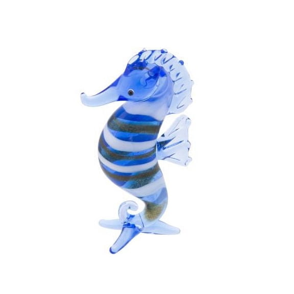 Beachcombers Small Blue Seahorse Glass Art