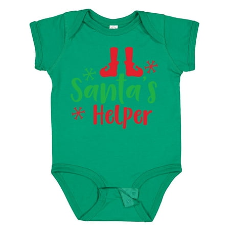 

Inktastic Santa s Helper Elf Shoes Snowflakes Christmas Gift Baby Boy or Baby Girl Bodysuit