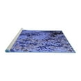 thumbnail image 2 of Ahgly Company Machine Washable Indoor Round Abstract Blue Modern Area Rugs, 7' Round, 2 of 4
