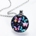 thumbnail image 2 of Butterfly Women's Glass Circular Pendant Necklace, 2 of 5
