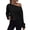 Black 18, variant on Cute Tops for Women Solid Off Shoulder Long Drop Shoulder Sleeve Cropped Sweatshirt, Oversized Cuffed Pullover Top, Slash Shoulder Casual Tee