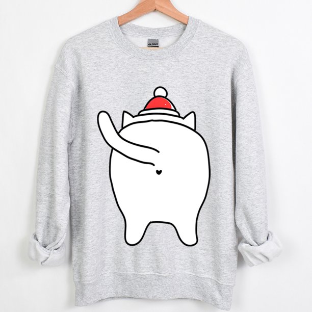 Sudadera navideña para mujer, suéter de otoño con animales de dibujos animados, regalo para amantes de los gatos, sudaderas con capucha informales de moda navideña, ropa para niñas