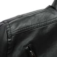 thumbnail image 6 of WIZUTIZ Men's Leather Jacket Solid Color Motorcycle Vintage Zipper Pocket Long Sleeve Hoodless PU Coat for Winter Casual Daily Outdoor Mens Fashion, 6 of 9