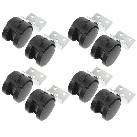 USHOBE 8Pcs Black Plastic Nylon Office Chair Caster Wheels for Smooth Movement and Floor Protection 1.5Inch