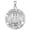 White Gold, variant on Saint Eleanor of Aquitaine Round Religious Medal Necklace Pendants - 2/3 inch Size of Dime, Sterling Silver