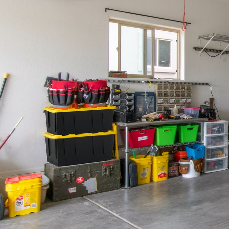 Homz Durabilt Heavy Duty 15 Gallon Outdoor Storage Plastic Tubs