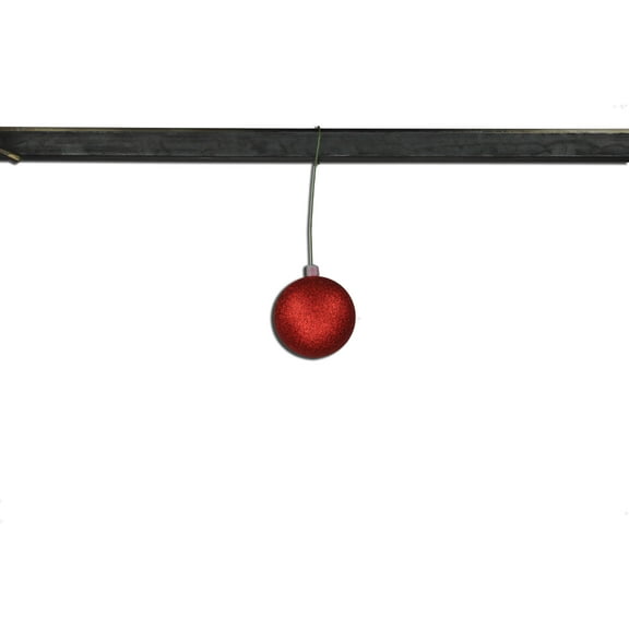 12 Pack 80mm 3" Red Glitter Ball Ornament with Wire