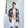 thumbnail image 4 of Wespornow Mens Hawaiian Shirts Short Sleeve Floral Tropical Beach Casual Button Down Shirts Dark Blue XXL, 4 of 7