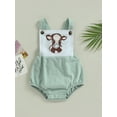 thumbnail image 2 of Coduop Toddler Baby Girls Summer Casual Romper Sleeveless Cattle Head Print Playsuit Jumpsuit, 2 of 7