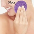 thumbnail image 4 of Esponjas faciales para desmaquillar suavemente, portátiles, profesionales, para limpieza facial. Artículos esenciales para cuidado de piel en Morado 50 piezas, 4 of 8