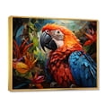 thumbnail image 2 of Designart "Vibrant Plumage Geometric Red Parrot" Animals Floater Framed Wall Art Living Room, 2 of 7