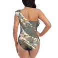 thumbnail image 5 of Honeii Forest Meditating White Tiger for women's one-piece swimsuit featuring a chic one-shoulder design experience elegance and style in the water-Small, 5 of 6
